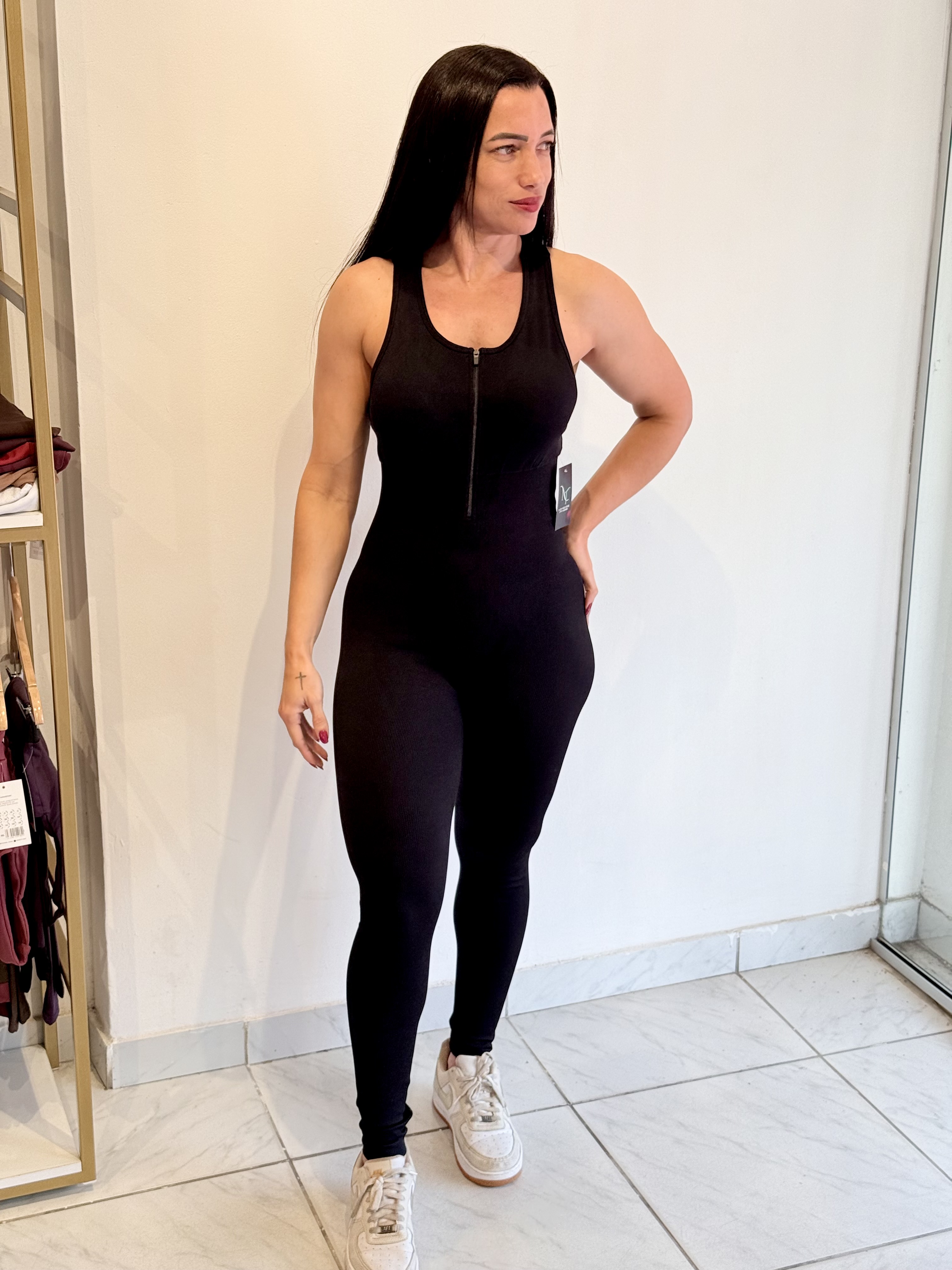 MACACAO CANELADO PRETO C/ZIPER G/GG